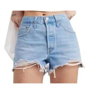 Levi's Womens 31‎ Premium 501 Original Fit High Rise Buttonfly Denim Shorts